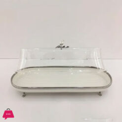 Ceramic-Dish 41x15cm Silver WB1380