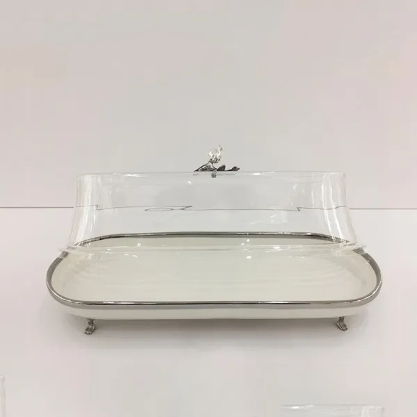 Ceramic-Dish 41X15Cm Silver Wb1380 4 Ceramic-Dish 41X15Cm Silver Wb1380