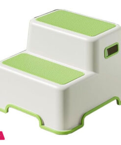 Double Step Stool for Kids Non-Slip 2 Height 2-Up Step Stool for Toddlers Kids with Built-in Handles