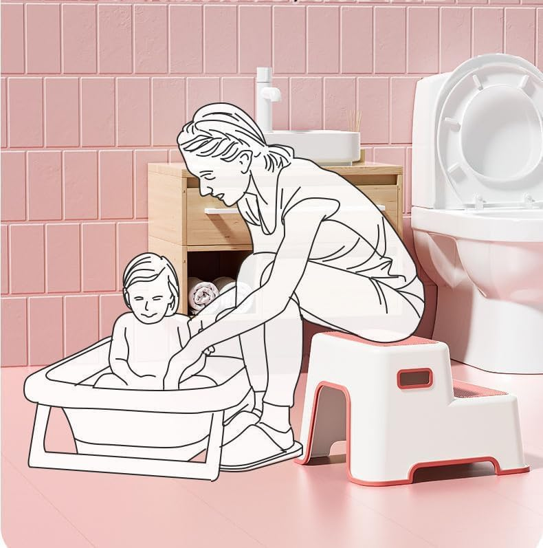 Double Step Stool For Kids Non-Slip 2 Height 2-Up Step Stool For Toddlers Kids With Built-In Handles