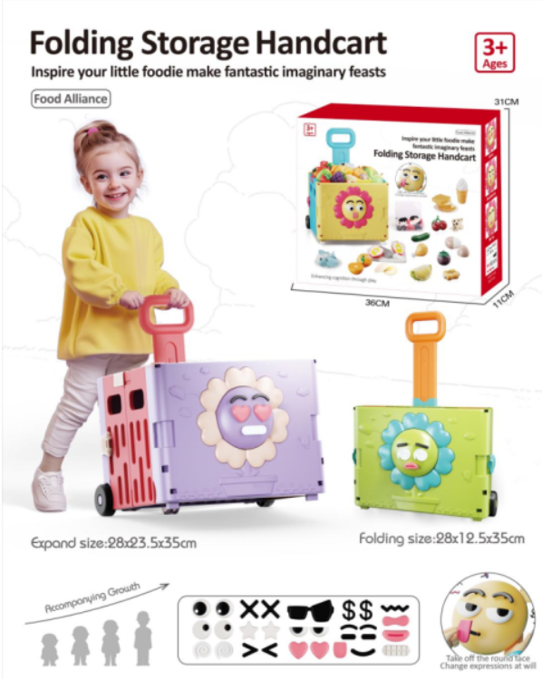 Folding Shopping Cart With Various Expressions