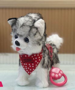 Interactive Dog on A Leash Walks Barking Recording -  Husky Toy