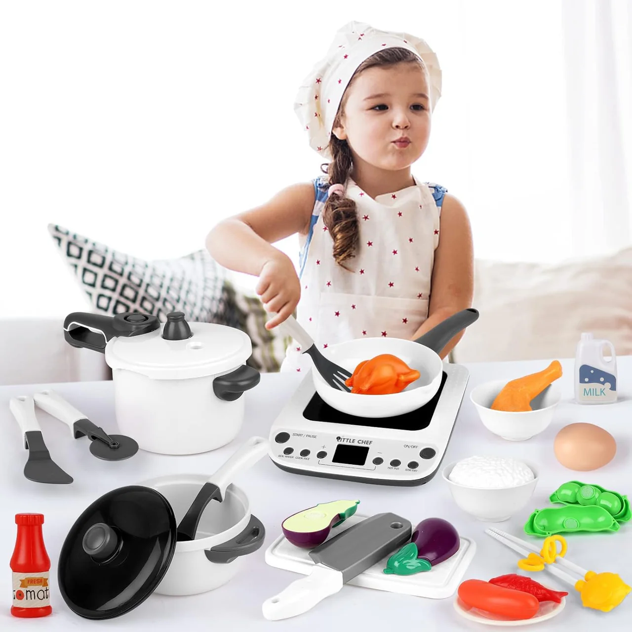 Kids Pretend Kitchen Cooking Toy Set