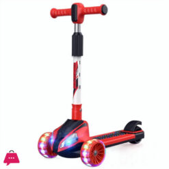Kids Scooter LED Foldable Adjustable Height Kids Kick Scooter with 3 Flashing Wheels