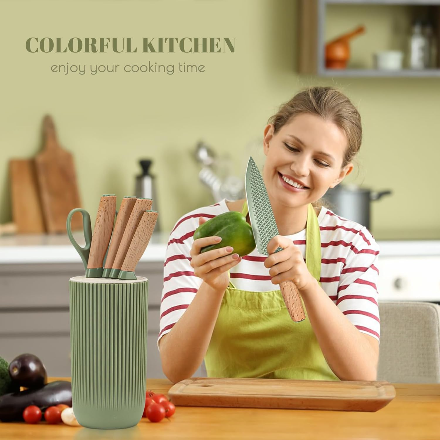 Kitchen Knife Set 6 Piece Sharp Knife Set For Kitchen Non-Stick And Non-Slip Chef Knife Set