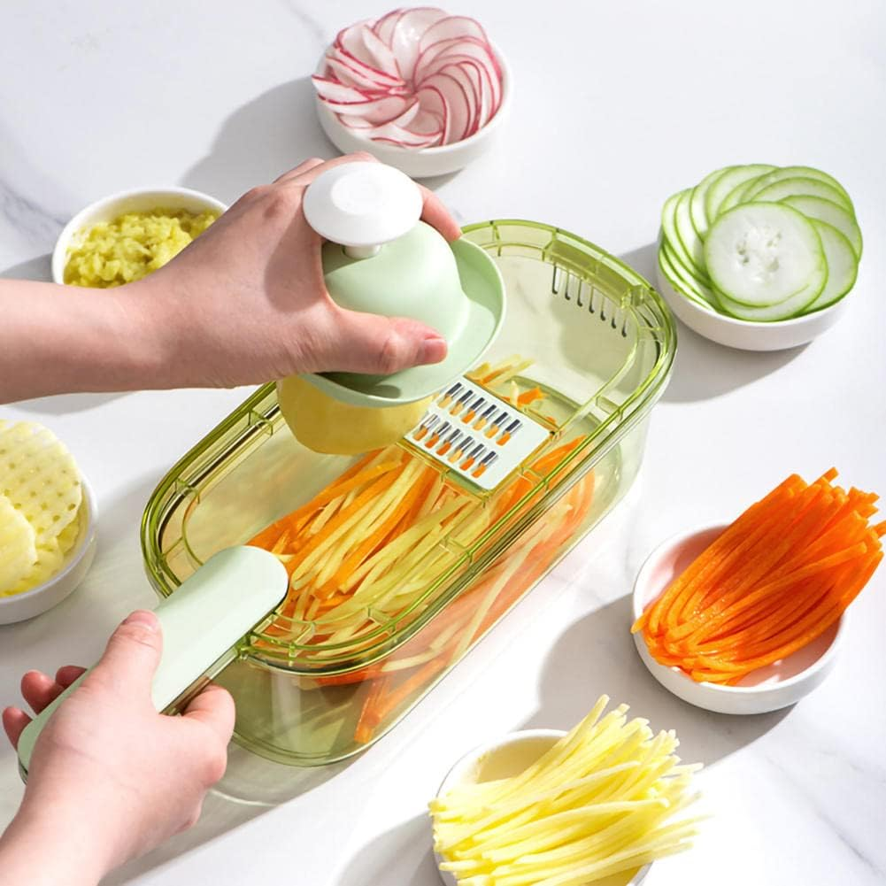 Multifunctional Vegetable Cutter Vegetable Spiralizer With Container 1.5L Food Preparation Tool