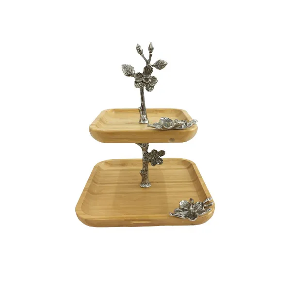 Orchid 2 Tier Sq Pastry Wb660