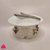 Orchid Round Buffet Serving Dish Stand With Tong 36 Cm Silver Wb1208