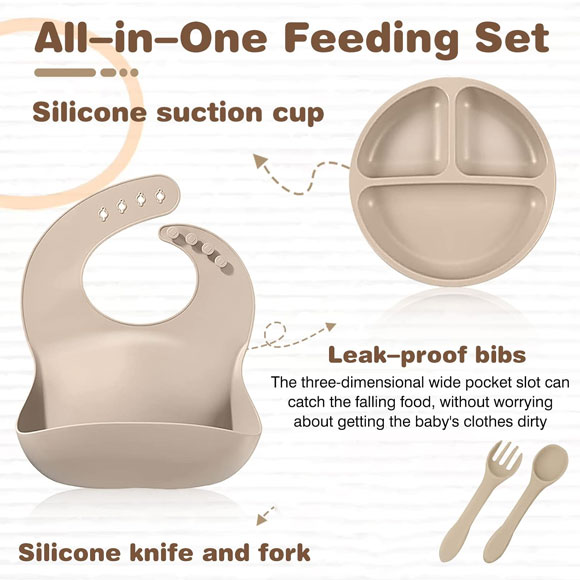Silicone Baby Feeding Set - 6-Pcs