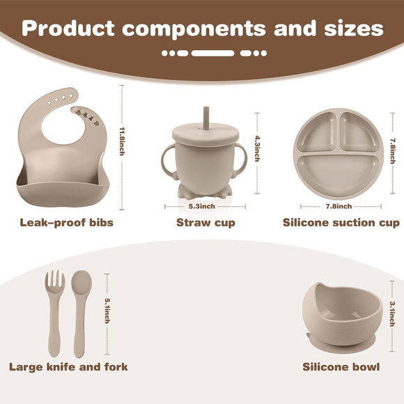 Silicone Baby Feeding Set - 6-Pcs