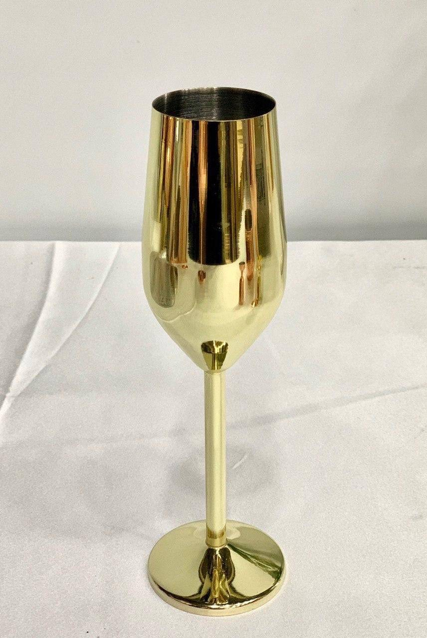 Stainless Steel Champagne Flutes Glasses Wine Glass Goblets Juice Drink 220 Ml Rose Gold