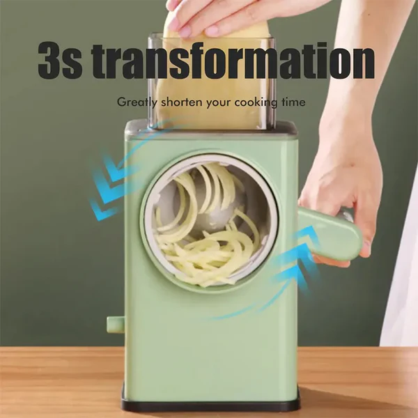 Stainless Steel Panel Manual Multifunction Vegetable Slicer Cutter 3 In 1 Round