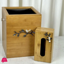 Tissue Bin Set Wood WB1091