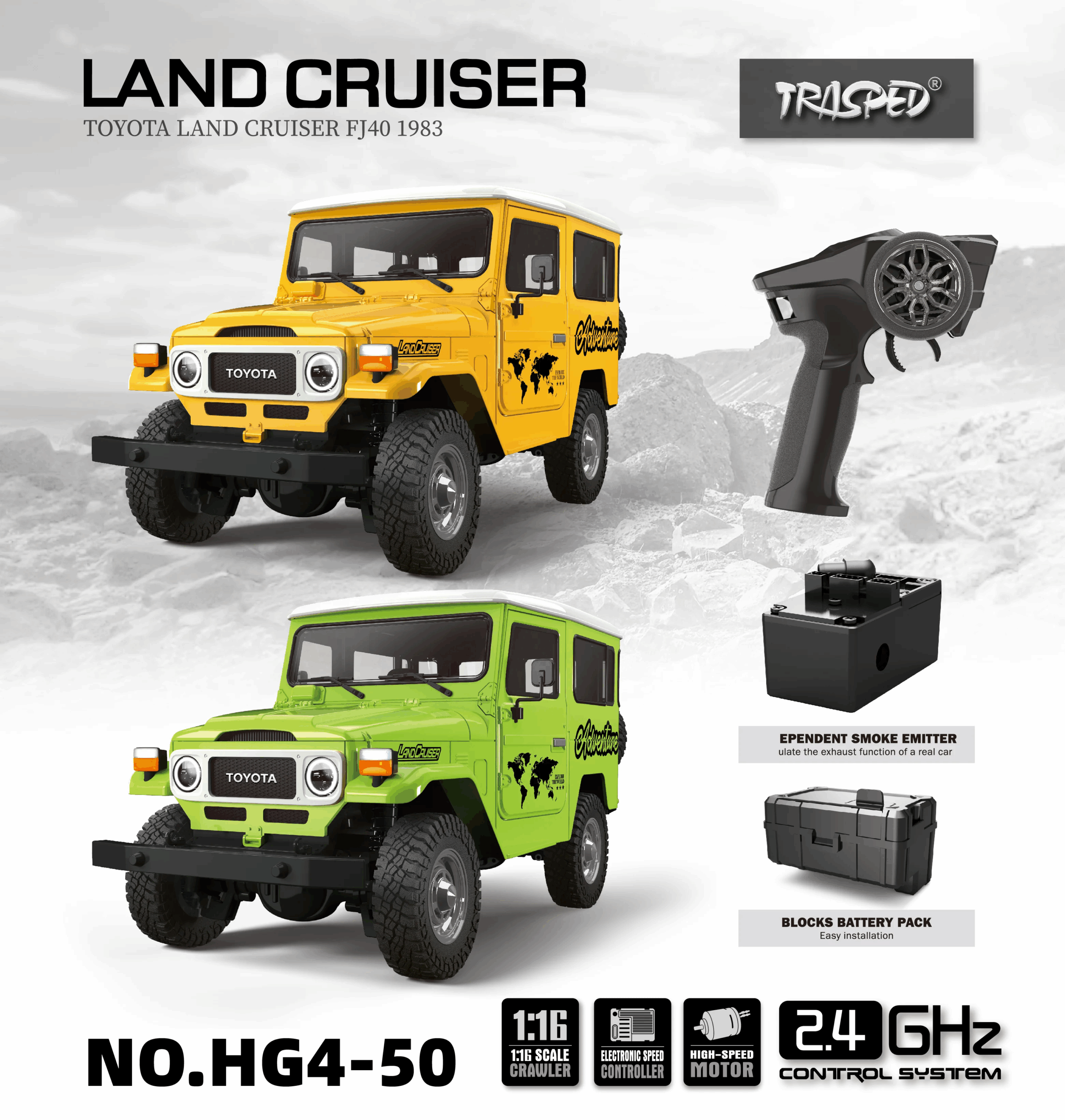 Toyota Land Cruiser Fj40 - 4 X 4 1:16 Scale Off-Road Legend Remote Control Car