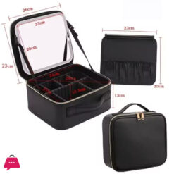 Travel Makeup Bag Case With Led Light Mirror