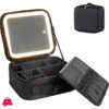 Travel Makeup Bag Case with LED Light Mirror