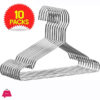 10 Pack Cloth Hangers - Strong Heavy Duty Stainless Steel Metal Hangers