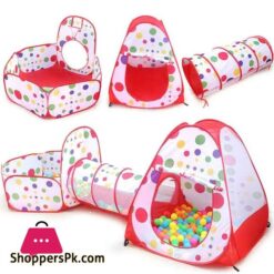 3 In 1 Kids Pop Up Play Tent Crawl Tunnel Set Ball Pit Tent Playhouse Indoor Outdoor Toys