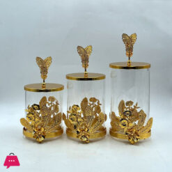 3 PCS CANDY JAR (GOLDEN)