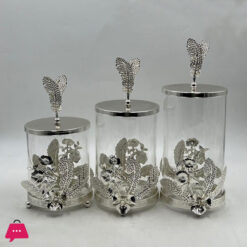 3 PCS CANDY JAR (SILVER)
