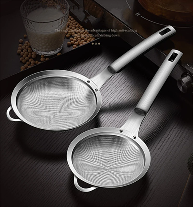 304 Stainless Steel Strainer Filter Spoon For Soy Milk Juice Oil Skimmer Flour Colander Sieve Fried Food Net Kitchen Gad 10 304 Stainless Steel Strainer Filter Spoon For Soy Milk Juice Oil Skimmer Flour Colander Sieve Fried Food Net Kitchen Gad