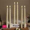 6 Pack 11 Inch 3D Flickering Led Taper Candle Light Battery Operated Spiral Candle Lamp For Table Decoration, 28Cm