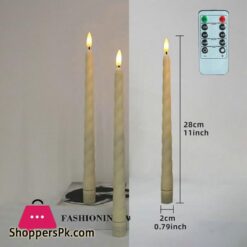 6 Pack 11 Inch 3D Flickering Led Taper Candle Light Battery Operated Spiral Candle Lamp For Table Decoration, 28Cm