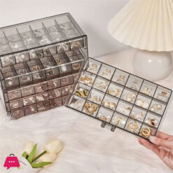 72 - Grids Drawer Transparent Jewelry Box