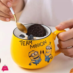 Ceramic Tea Cup Set – 1 pc of Cartoon Character Minion Oval Mug Set- Minions Coffee Cup Set