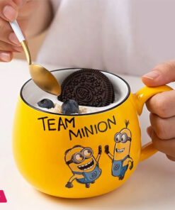 Ceramic Tea Cup Set – 1 pc of Cartoon Character Minion Oval Mug Set- Minions Coffee Cup Set