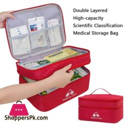 First Aid Kit Bag Medicine Box Double-Layer Medicine Sorting Bag