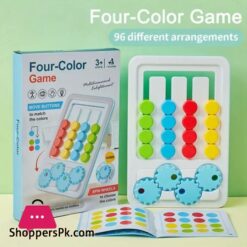 Four Color Sliding Chess Game Logical Thinking Training Game Color Classification Matching Puzzle Brain Teasers Advanced Childrens Toy