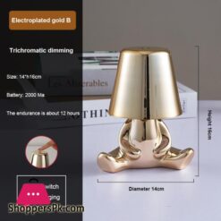 Italy Little Golden Man Night Light Thinkers Lamp Art Decor Lamp