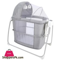 Mastela Deluxe 4 In 1 Bassinet Cradle Swing Bedside Sleeper For Birth To 36 Month Kids Grey