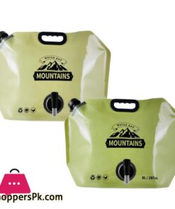 Outdoor Collapsible Water Storage Bag With Faucet Valve Plastic Water Bag 8-Liter - Image 3