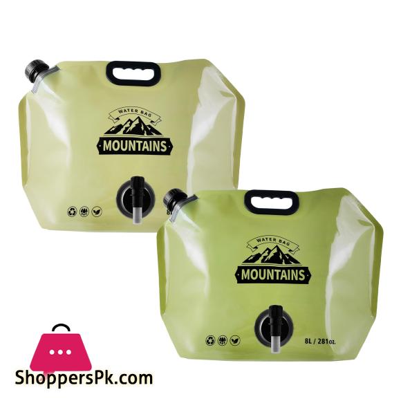 Outdoor Collapsible Water Storage Bag With Faucet Valve Plastic Water Bag 8-Liter 5 Outdoor Collapsible Water Storage Bag With Faucet Valve Plastic Water Bag 8-Liter - Image 3