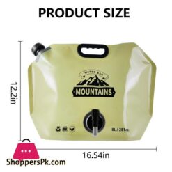 Outdoor Collapsible Water Storage Bag With Faucet Valve Plastic Water Bag 8-Liter 10 Outdoor Collapsible Water Storage Bag With Faucet Valve Plastic Water Bag 8-Liter