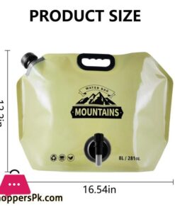 Outdoor Collapsible Water Storage Bag With Faucet Valve Plastic Water Bag 8-Liter - Image 4