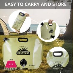Outdoor Collapsible Water Storage Bag With Faucet Valve Plastic Water Bag 8-Liter