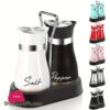 Salt And Pepper Bottles With A Shaking Stand Stainless Steel Lid Refillable
