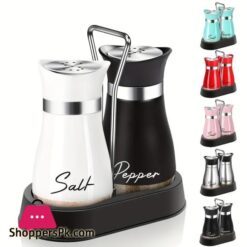 Salt and Pepper Bottles with A Shaking Stand Stainless Steel Lid Refillable