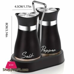 Salt And Pepper Bottles With A Shaking Stand Stainless Steel Lid Refillable