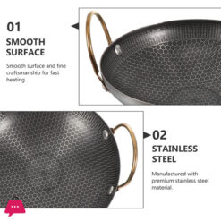 Stainless Steel Saute Fry Pan With Enameled Nonstick Surface 8-Inch