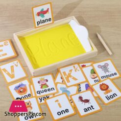 Wooden Montessori Sand Tray With Wooden Pen For Writing Letters And Numbers