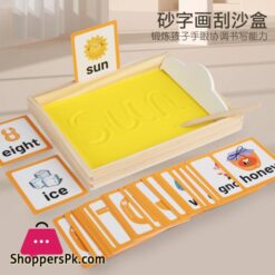 Wooden Montessori Sand Tray With Wooden Pen For Writing Letters And Numbers