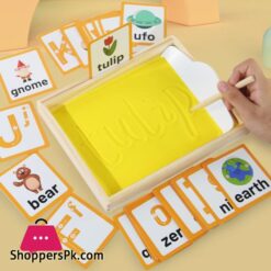 Wooden Montessori Sand Tray With Wooden Pen For Writing Letters And Numbers