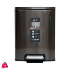 Eko E-cube 20 liter Slim Silver Steel Kitchen Step On Foot Pedal Waste Rubbish Dustbin