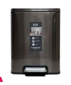 Eko E-cube 20 liter Slim Silver Steel Kitchen Step On Foot Pedal Waste Rubbish Dustbin