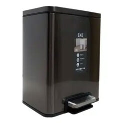 Eko E-Cube 20 Liter Slim Silver Steel Kitchen Step On Foot Pedal Waste Rubbish Dustbin