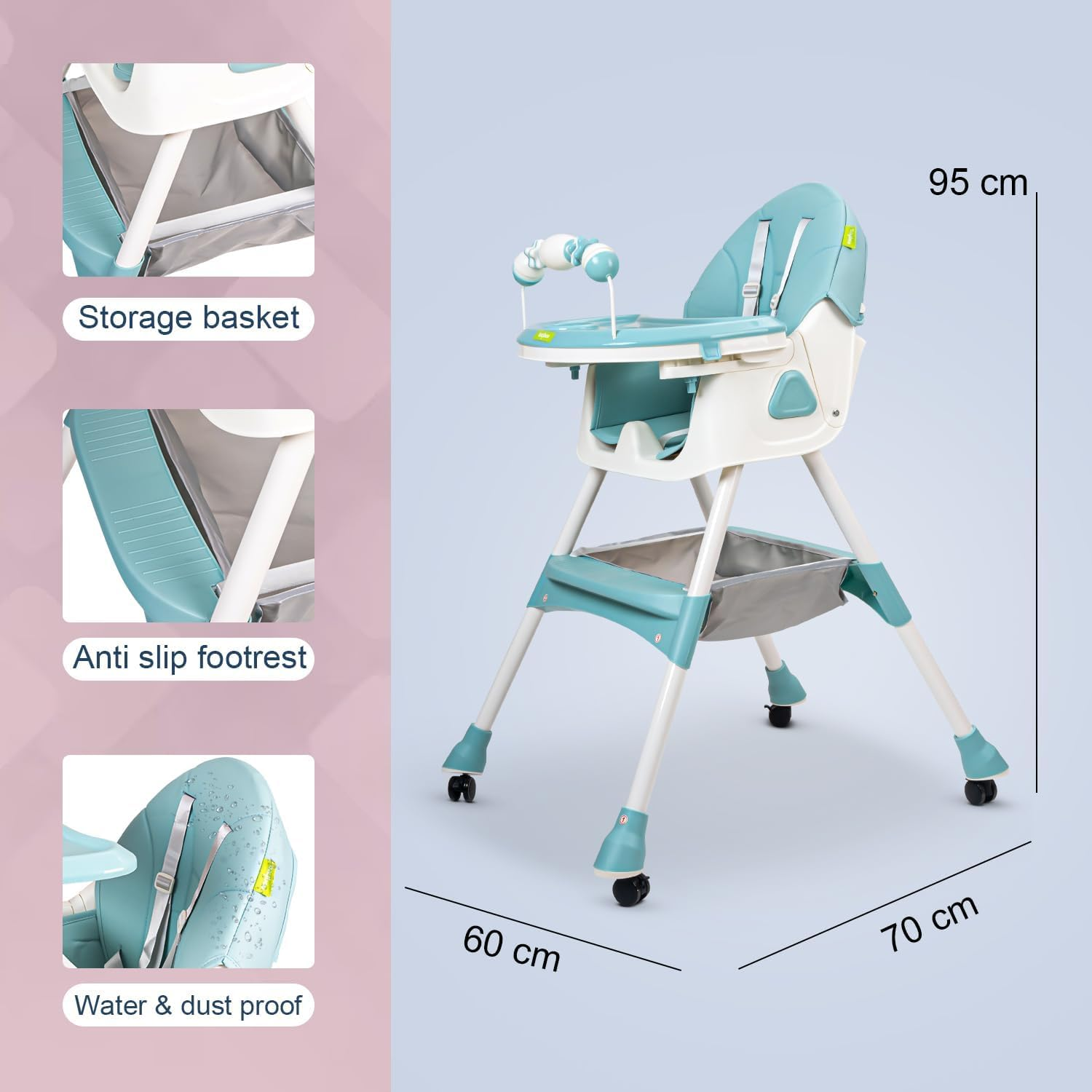 Kidilo High Chair E 560 - Grey 8 Kidilo High Chair E 560 - Grey